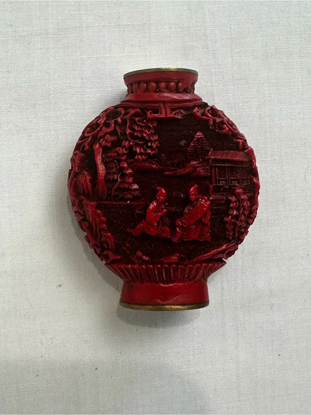 VTG Chinese Cinnabar Style Resin Snuff Bottle Set of 5 dark academia READ